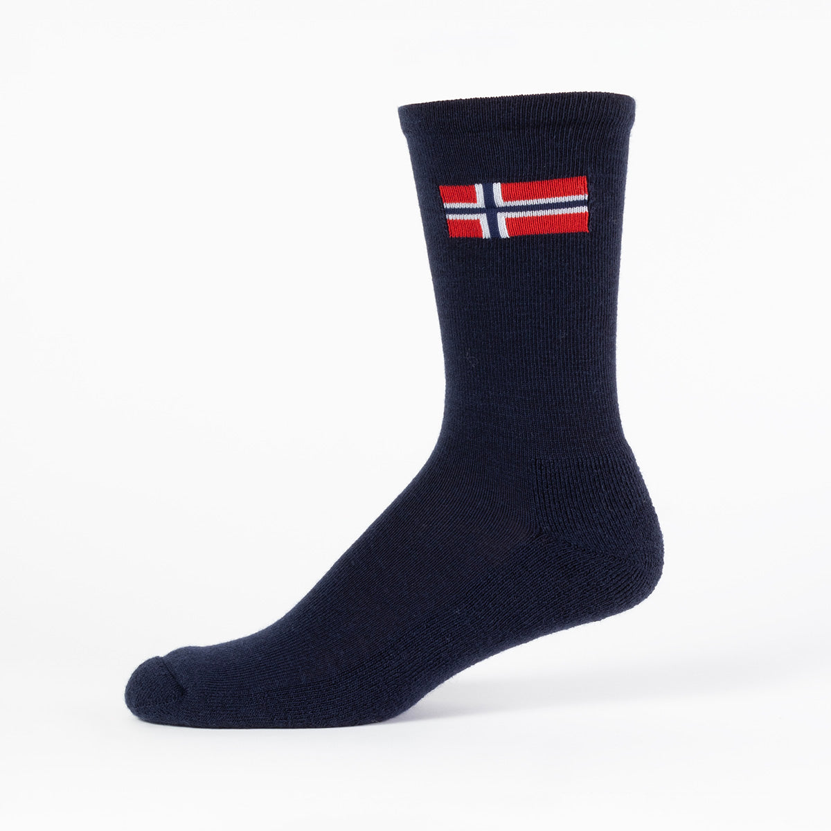 Men's socks-Gullfjell-wool-navy with Norway flag