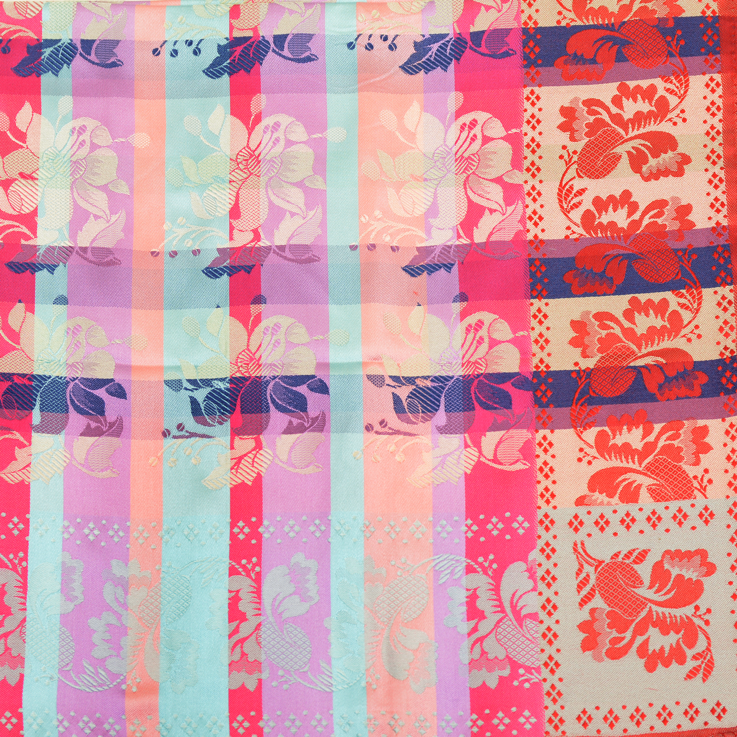 Gabriella *007* silk scarf 70cm x 70cm-pink/purple/green