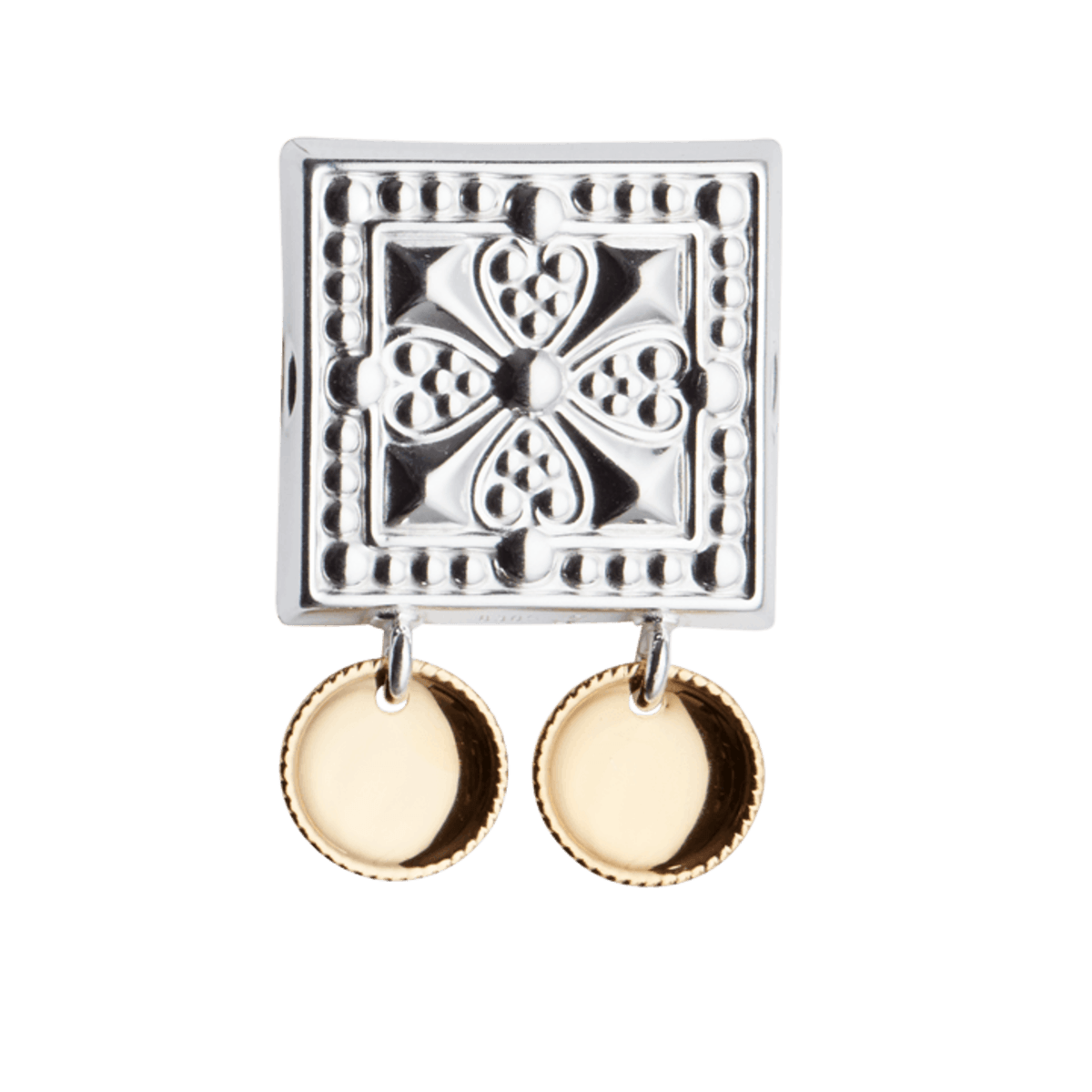 Belt plaque 091501 #01 with dishes-silver/gilded silver