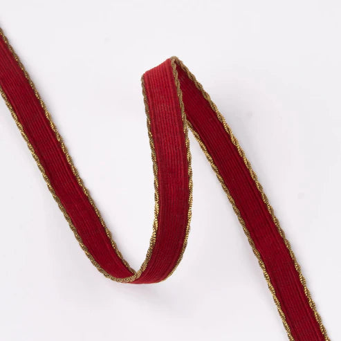 Jacquard trim- Jubilebånd 15mm-red/gold