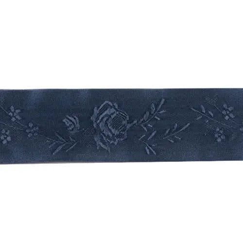 Jacquard ribbon 35mm for bunad hat-navy