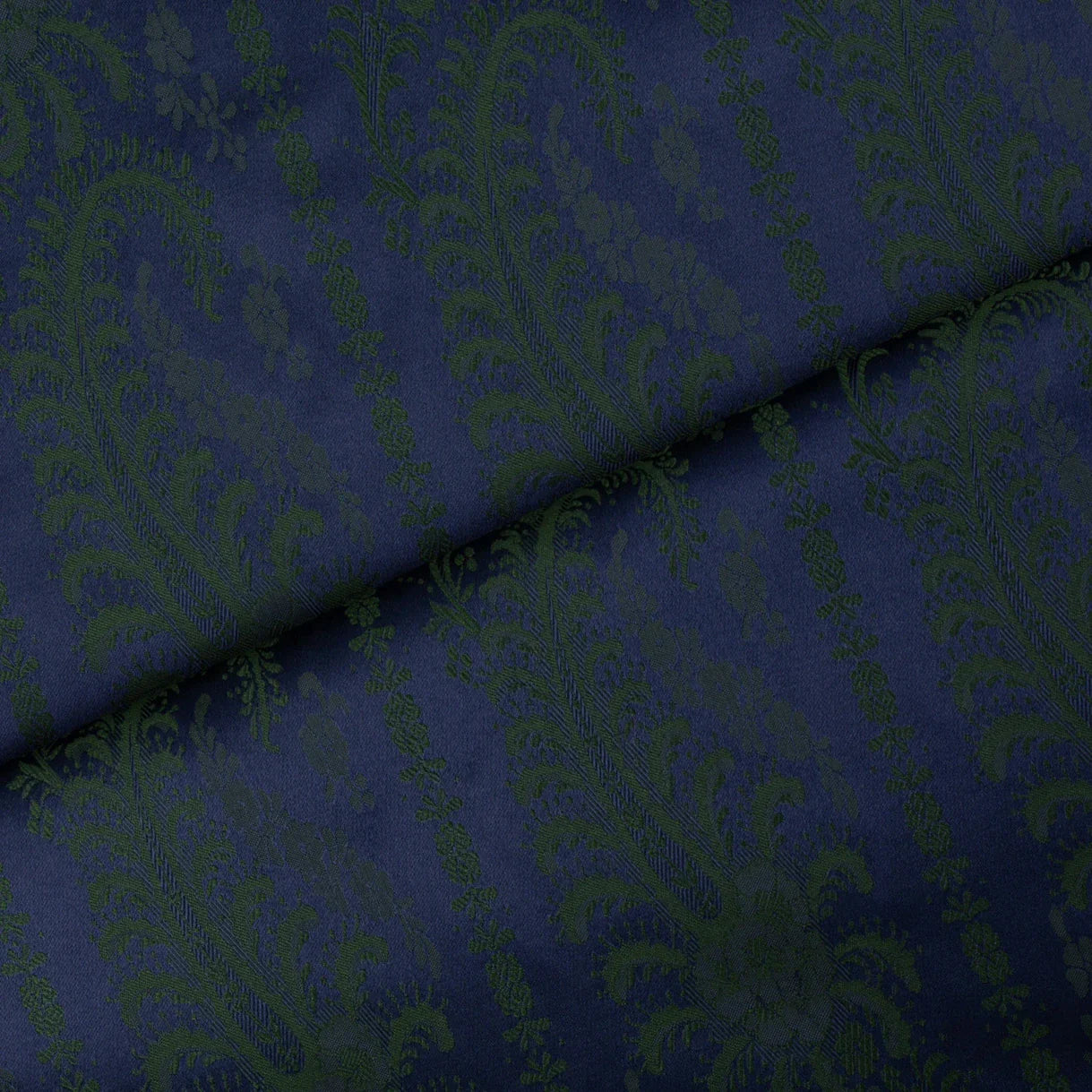 Silk fabric-Paysley Brokade-100% silk-150 cm wide-blue