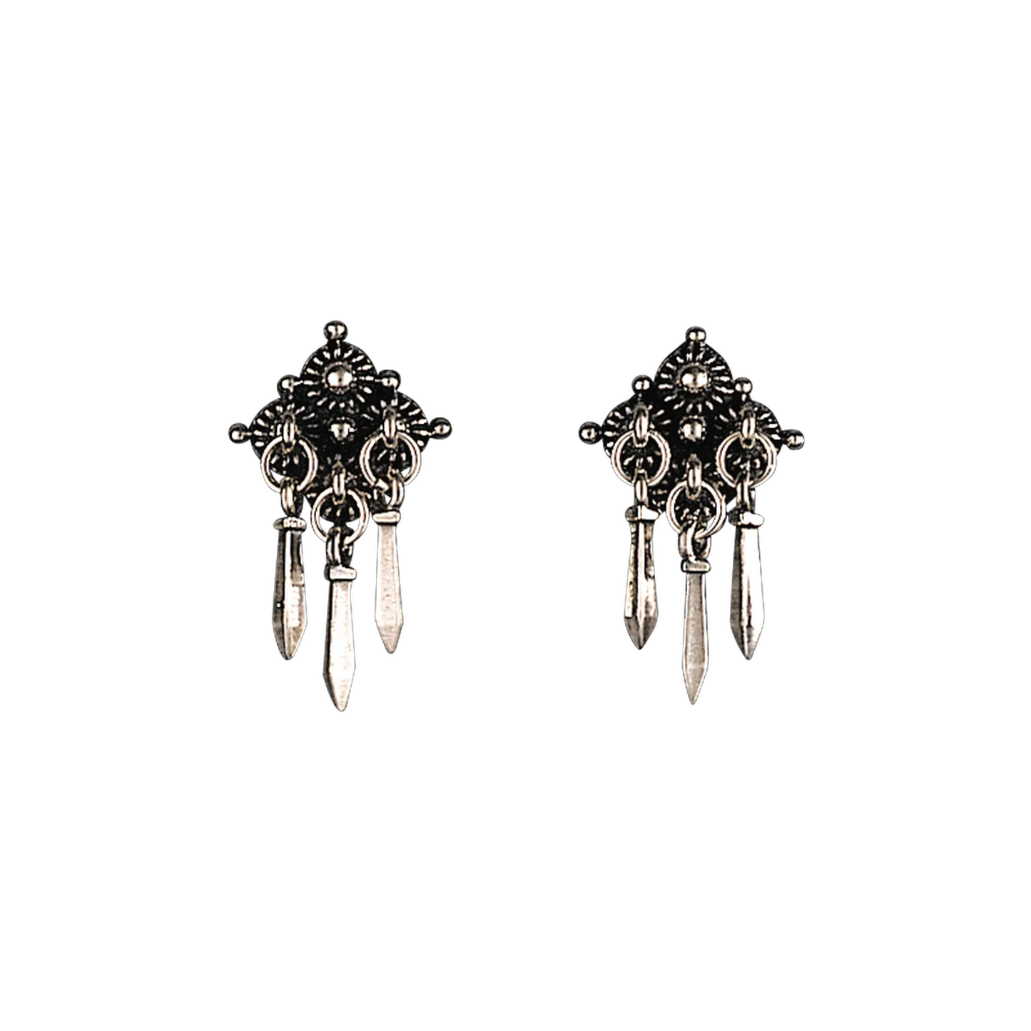 Earrings 270111-Telemark-oxidized silver