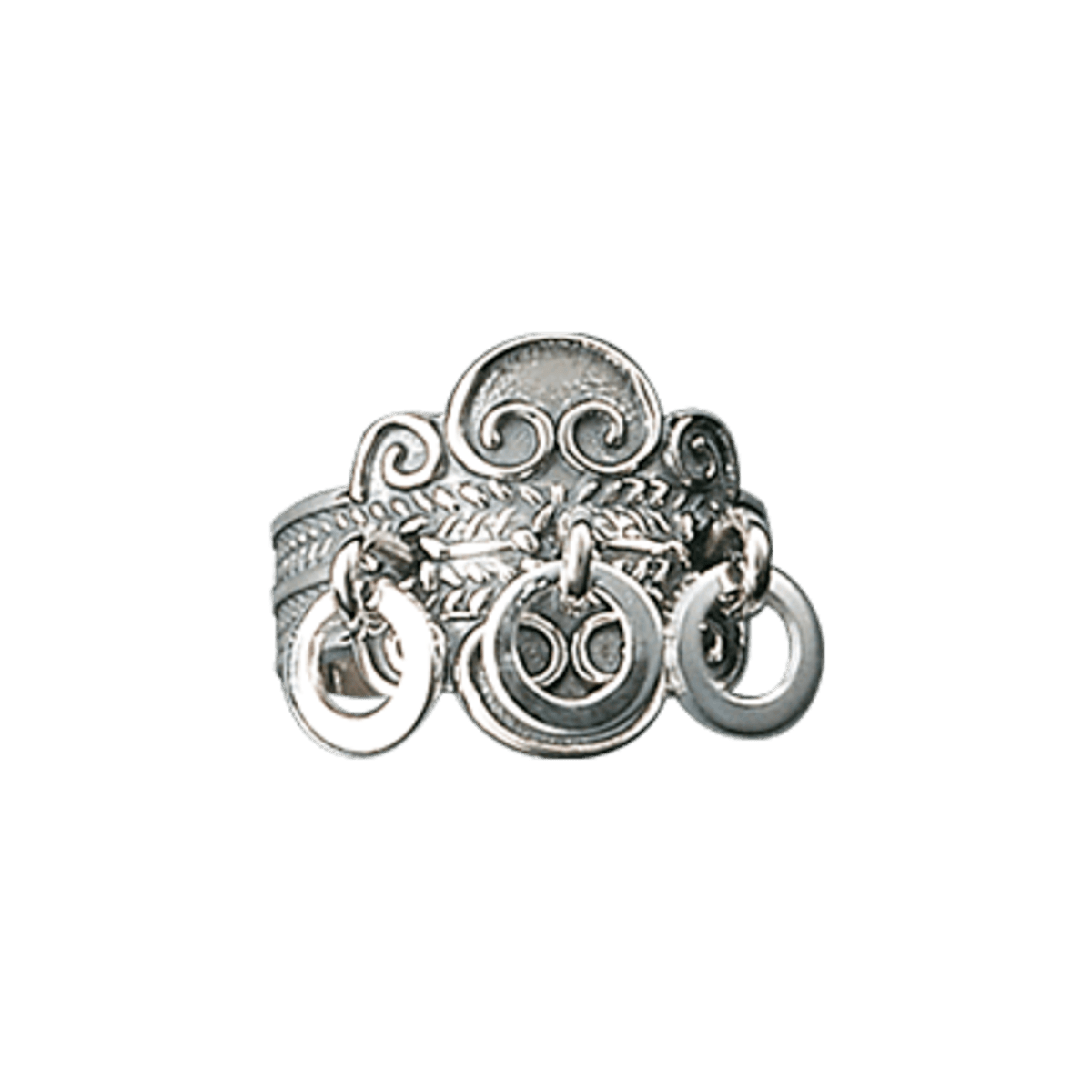 Ring 317103 #5 with circles-oxidized silver