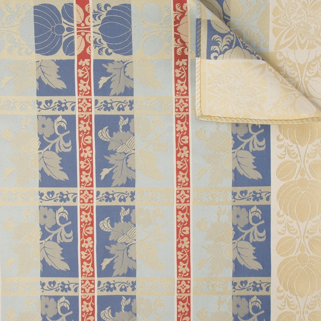 Silk scarf-Mimmi *079* 70cm x 70cm-blue, pale yellow, red