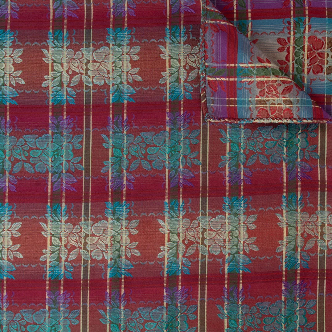 Silk scarf-Strauss *028* 75cm x 75cm-red/green/blue
