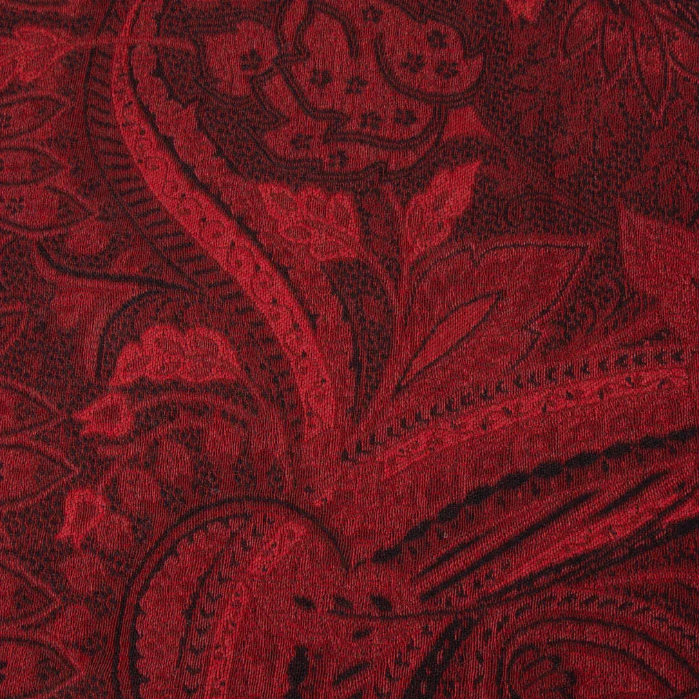 Wiener shawl *045* silk/wool-140cm x 140cm with long fringe-red/black