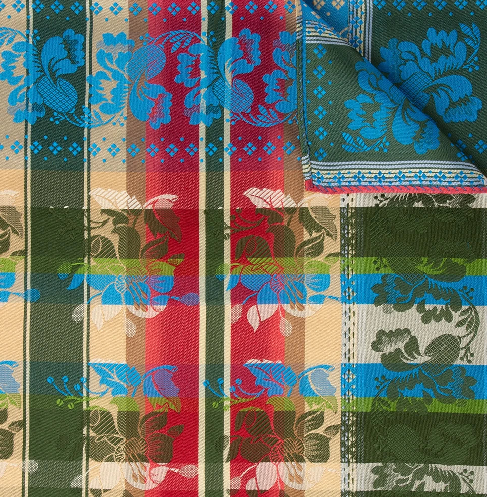 Gabriella *054* silk scarf 70cm x 70cm-light blue/green/red