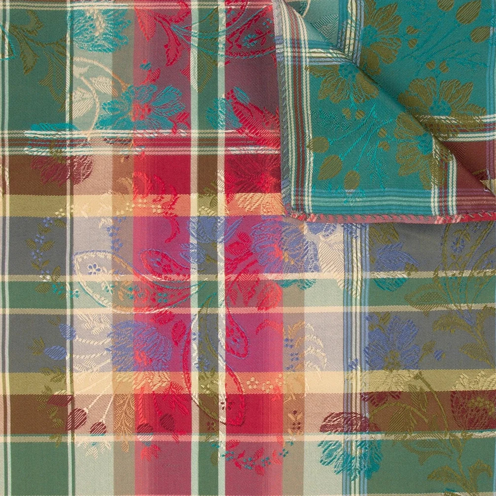 Silk scarf-Tuva *038* 65cm X 65cm-red, green