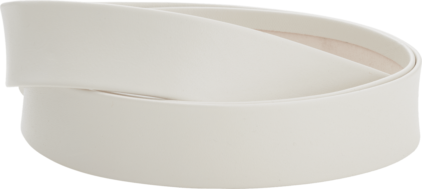 Leather belt-4cm-white