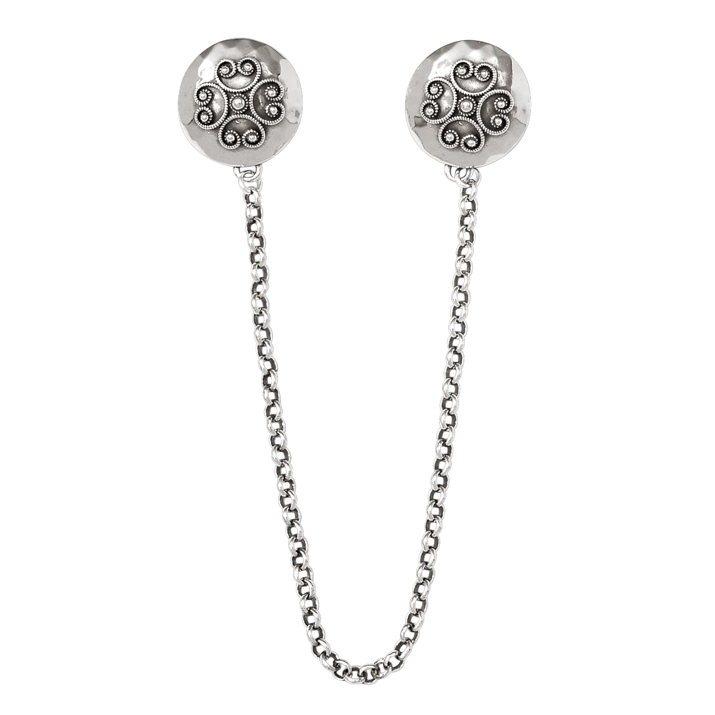 Shawl pin with chain-628100-#09-Rogaland-oxidized silver