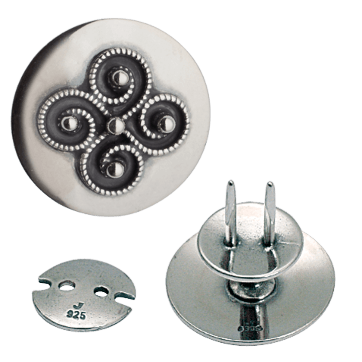 Knife button-660131-#01-Rogaland-oxidized silver