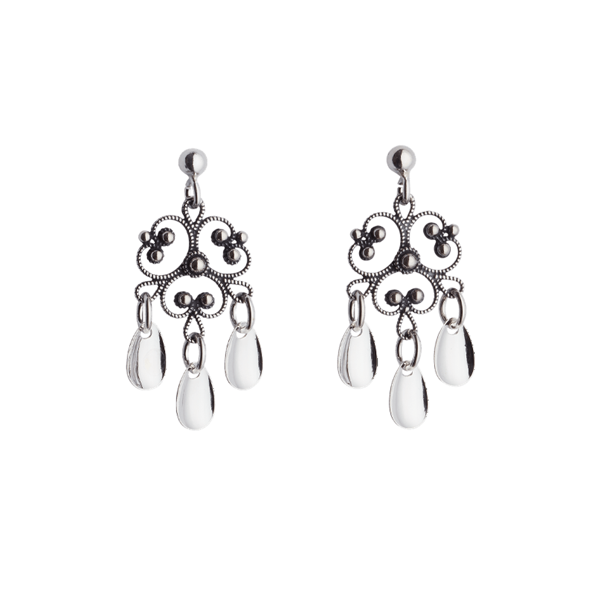 Earrings 721111-oxidized silver