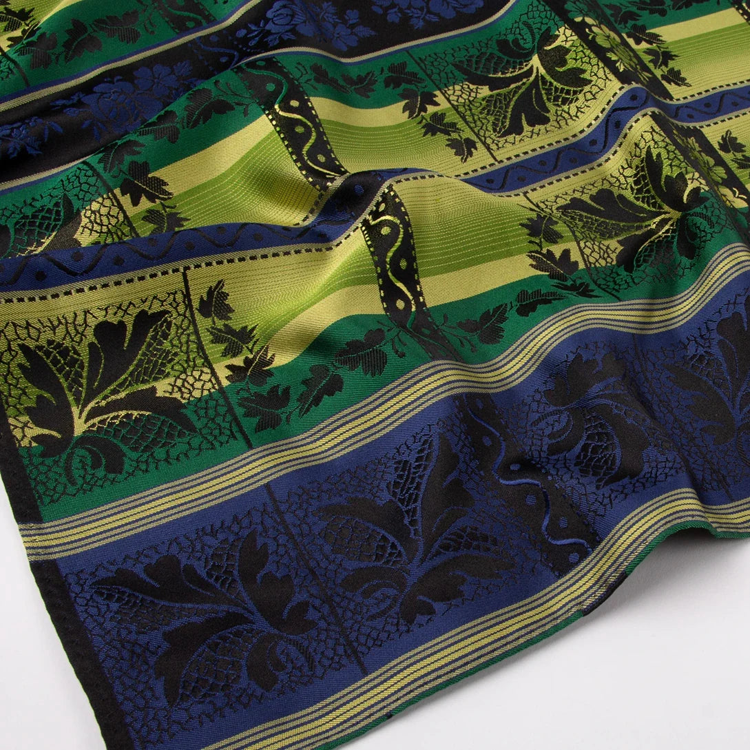 Silk scarf-Lise *051* 75cm x 75cm-blue/yellow/black