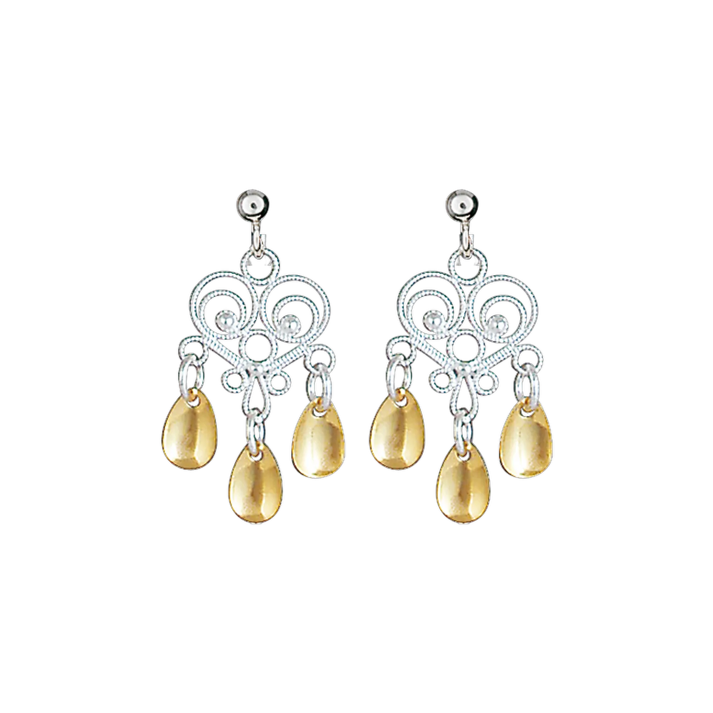 Earrings-740511-#38-silver/gilded silver