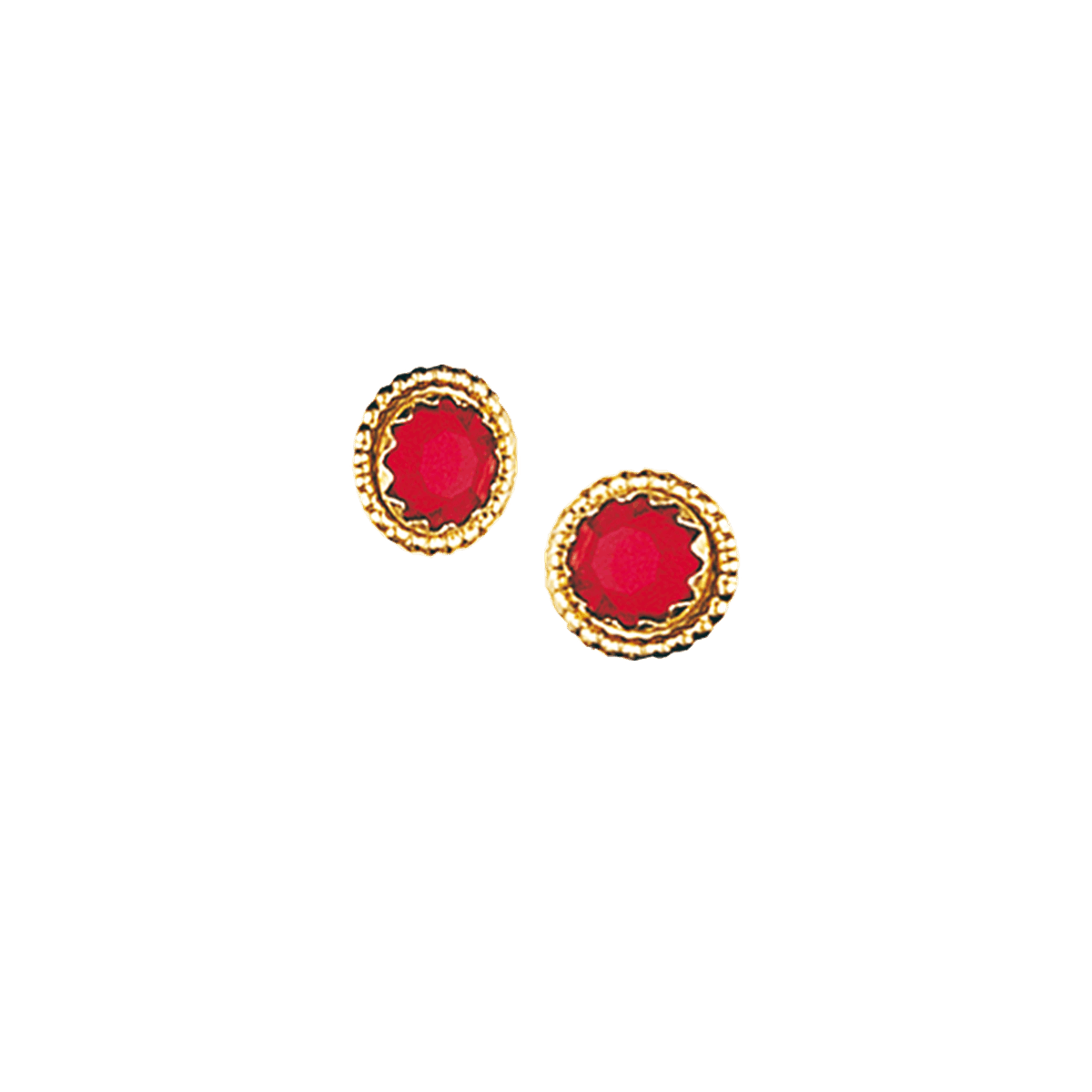 Earrings-with red stones-gilded silver