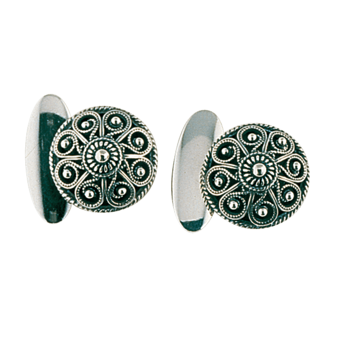 Cufflinks-757100-#03-Telemark-oxidized silver w/base