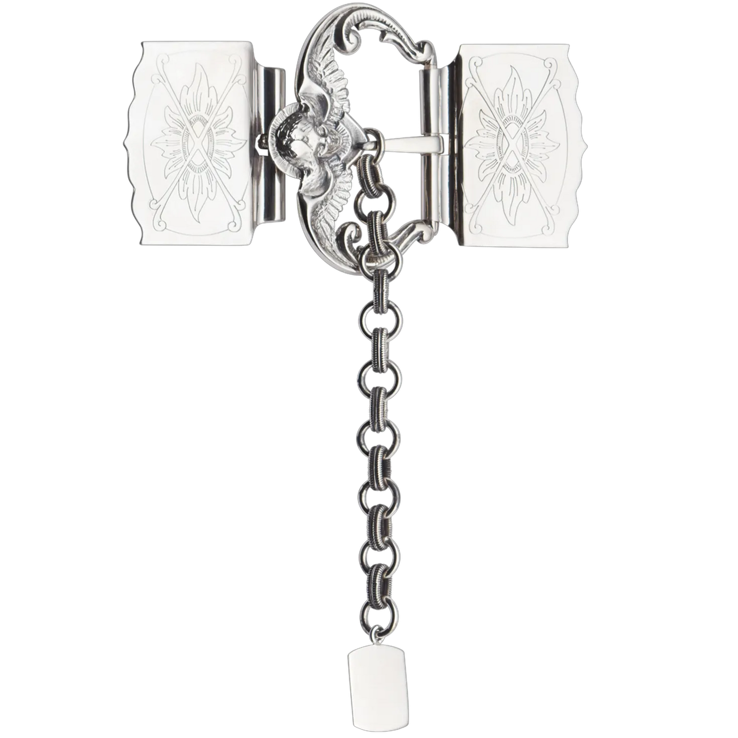Belt buckle-835100-Sprette-for both cloth and leather belt-oxidized silver
