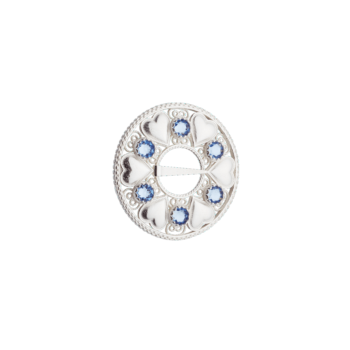 Brooch 903400-B-blue stones-silver