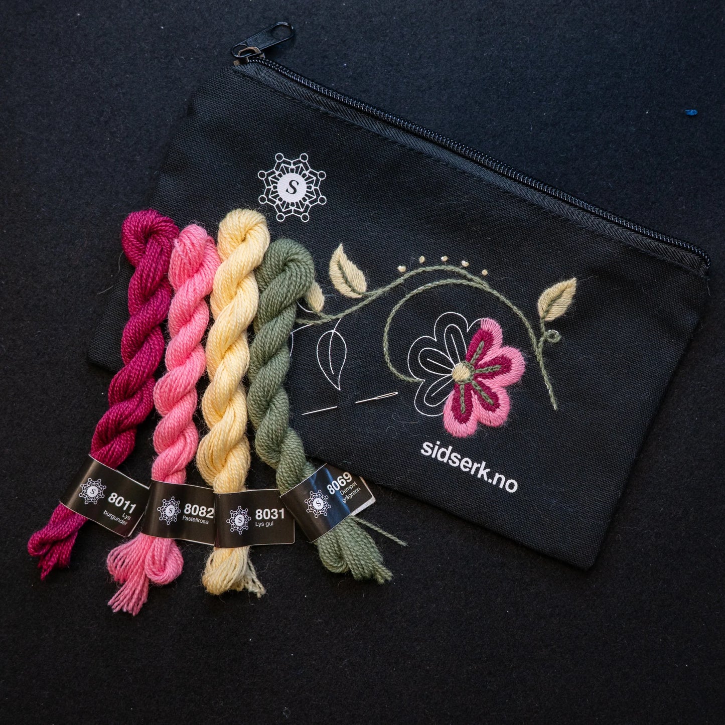 Zippered purse/pouch embroidery kit