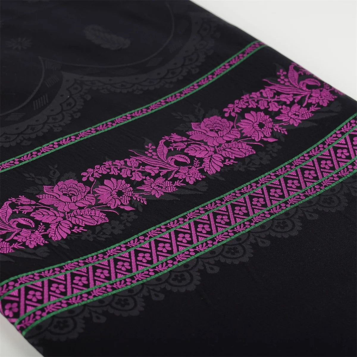 Apron piece-Edel-silk-fuchsia/green/black