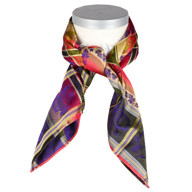 Eufemia *045* silk scarf 70cm x 70cm-red/purple