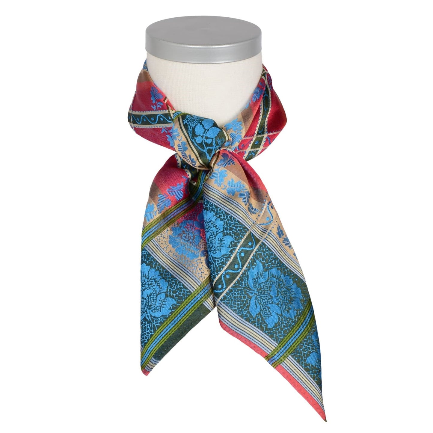 Eufemia *054* silk scarf 70cm x 70cm-red/blue/green