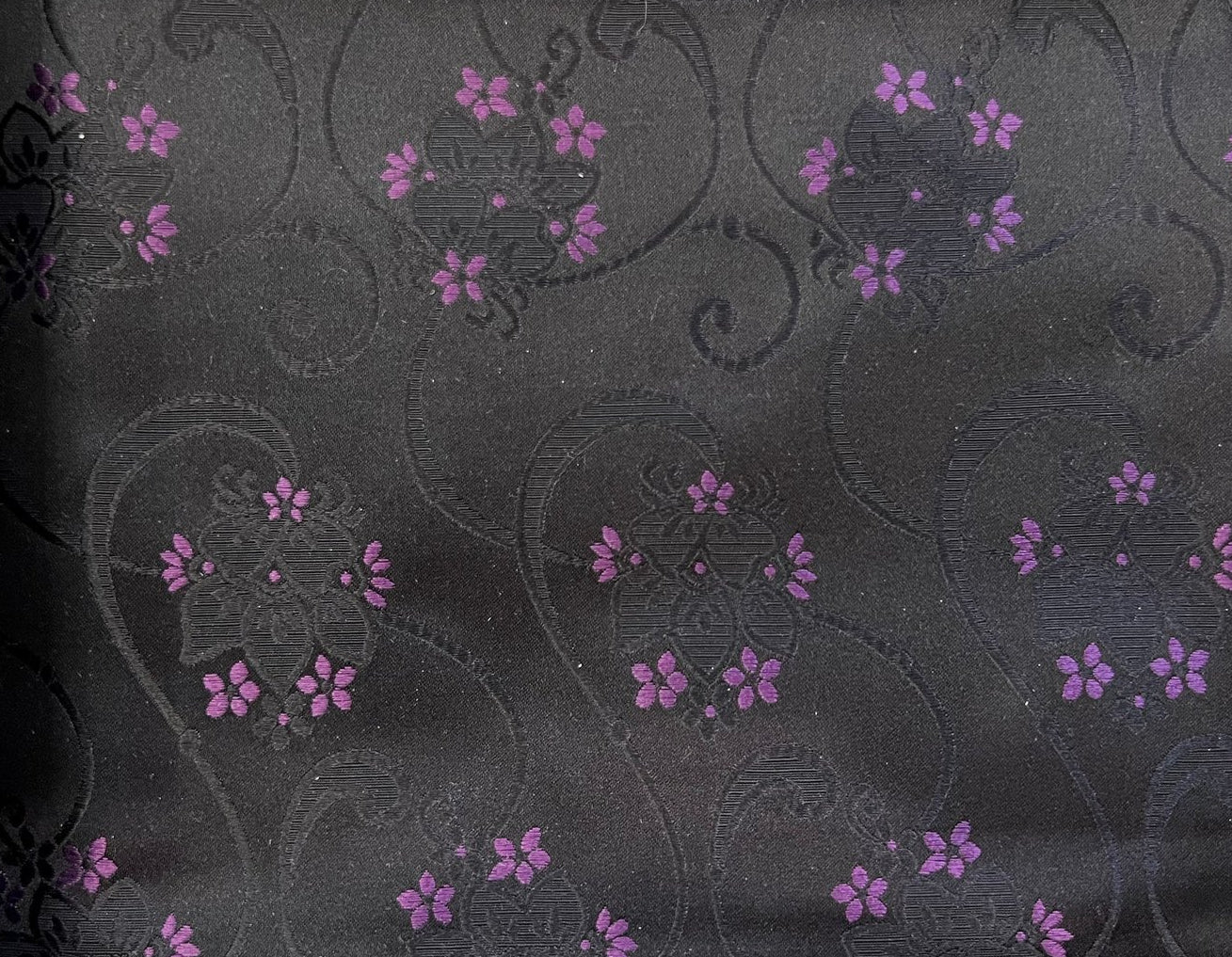 Fransk slynge silk 140cm-black/purple