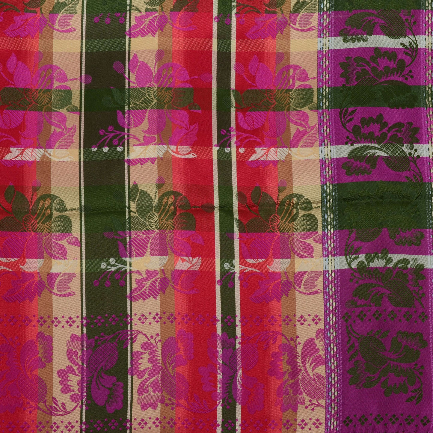 Gabriella *038* silk scarf 70cm x 70cm-pink/green/red