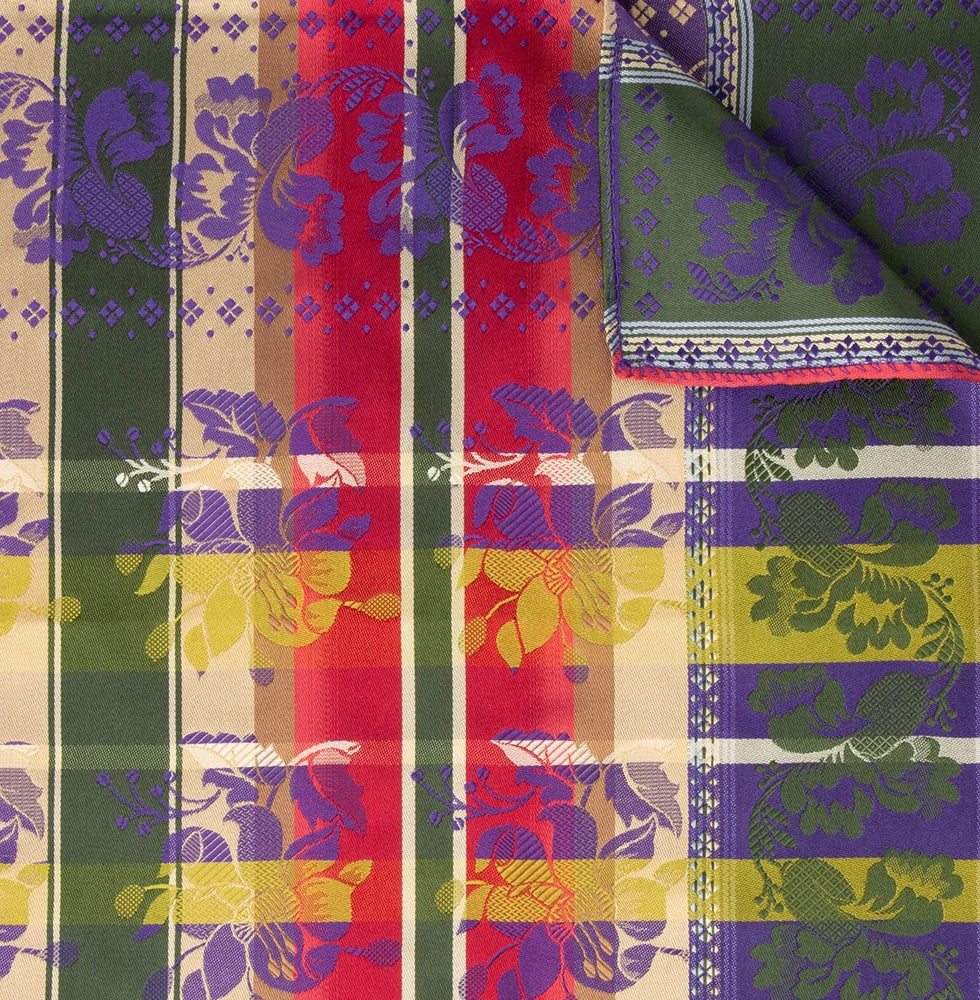 Gabriella *045* silk scarf 70cm x 70cm-green/purple/red
