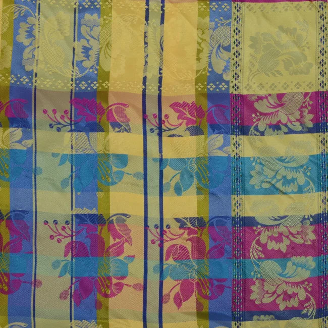 Gabriella *073* silk scarf 70cm x 70cm-yellow/blue/pink