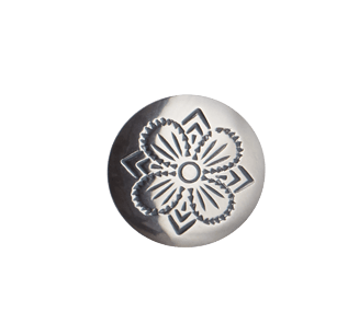 Button-086100-4 leaf flat 16mm small-oxidized silver