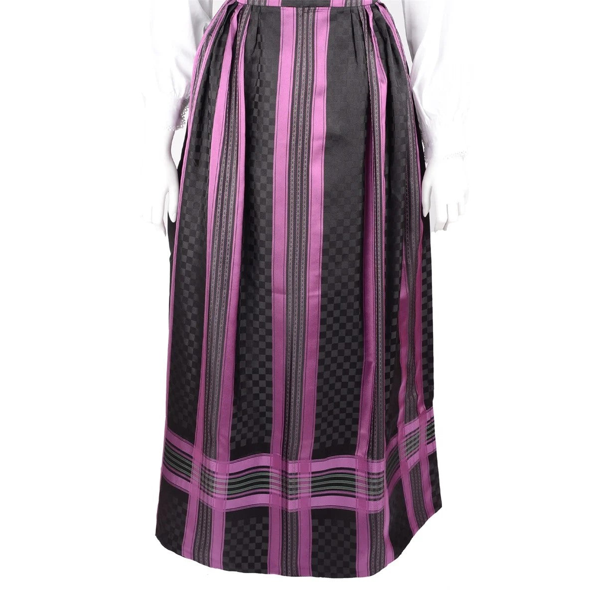 Kari silk-black/purple apron piece