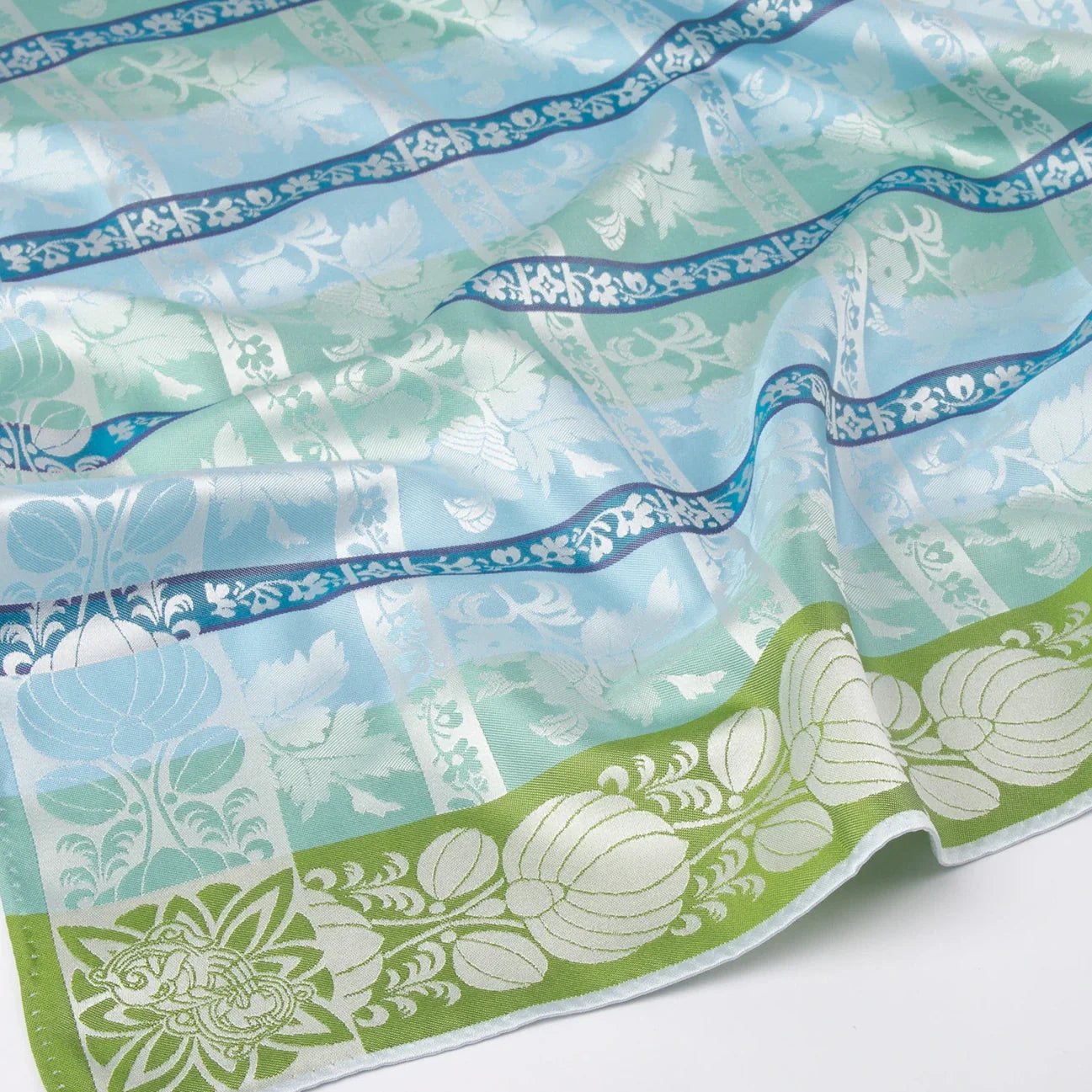 Mimmi silk scarf-021-70x70-light blue/light green