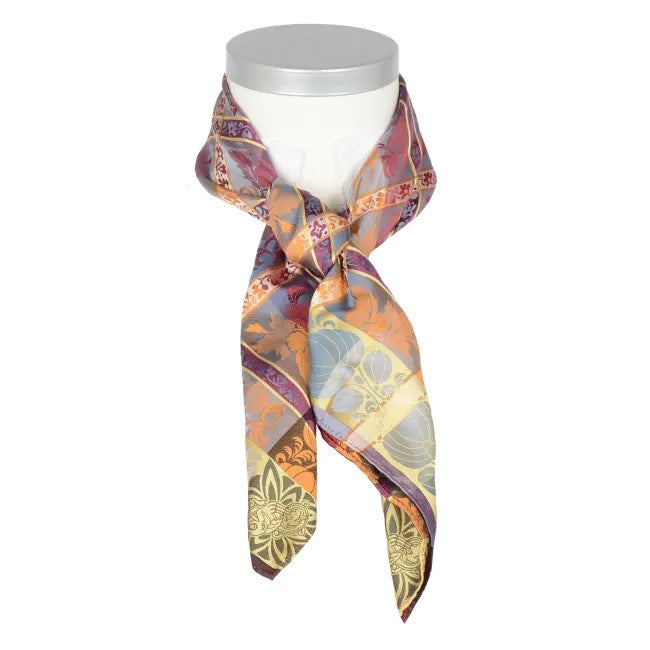 Mimmi *094* silk scarf 70cm x 70cm-yellow/orange/purple