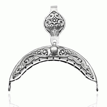 Purse clasp-#19-oxidized silverplate