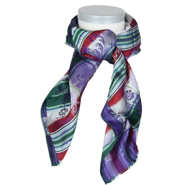 Theresia silk scarf-106-80x80-purple/green/red