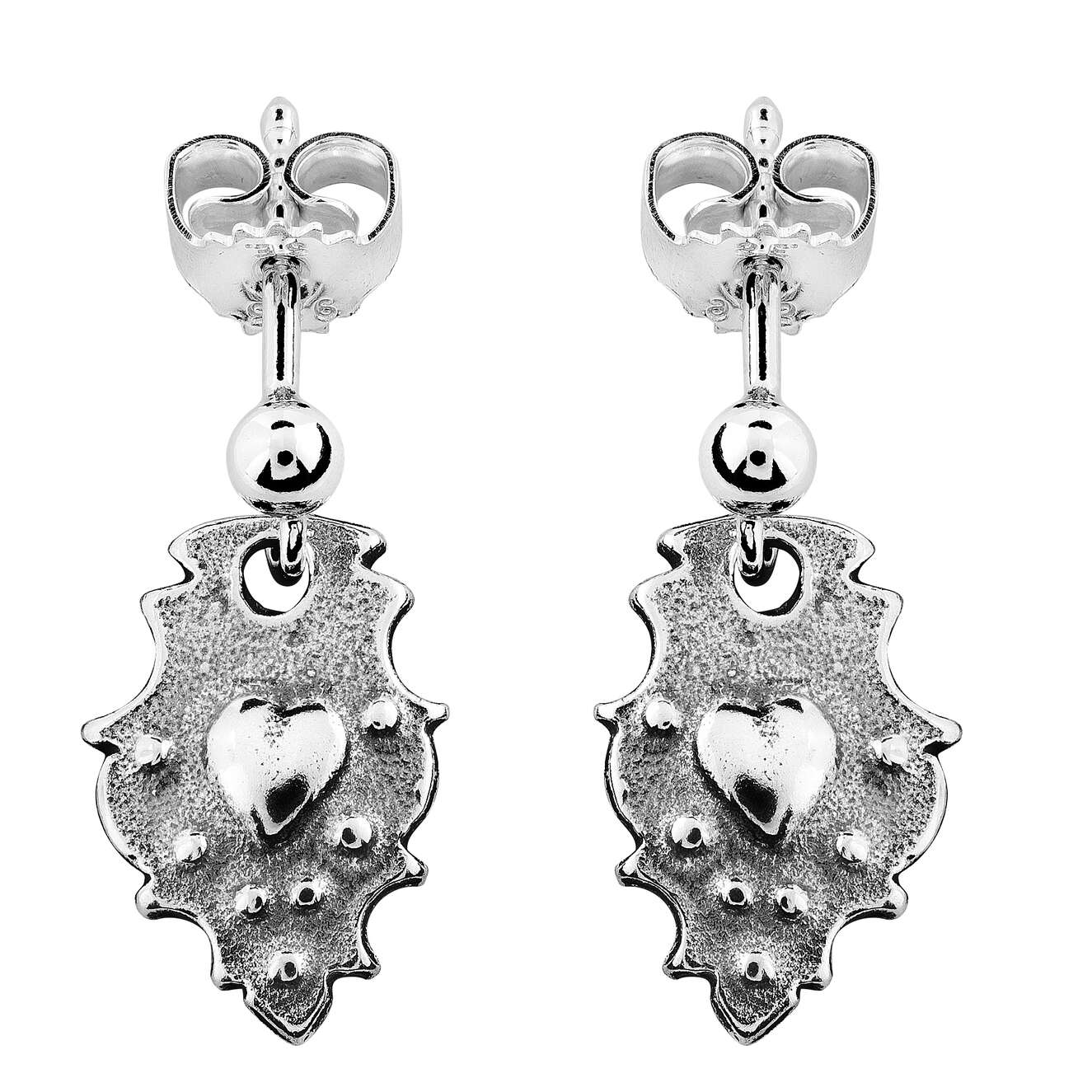 Earrings-#52-Vest-Oppland bunad-oxidized silver