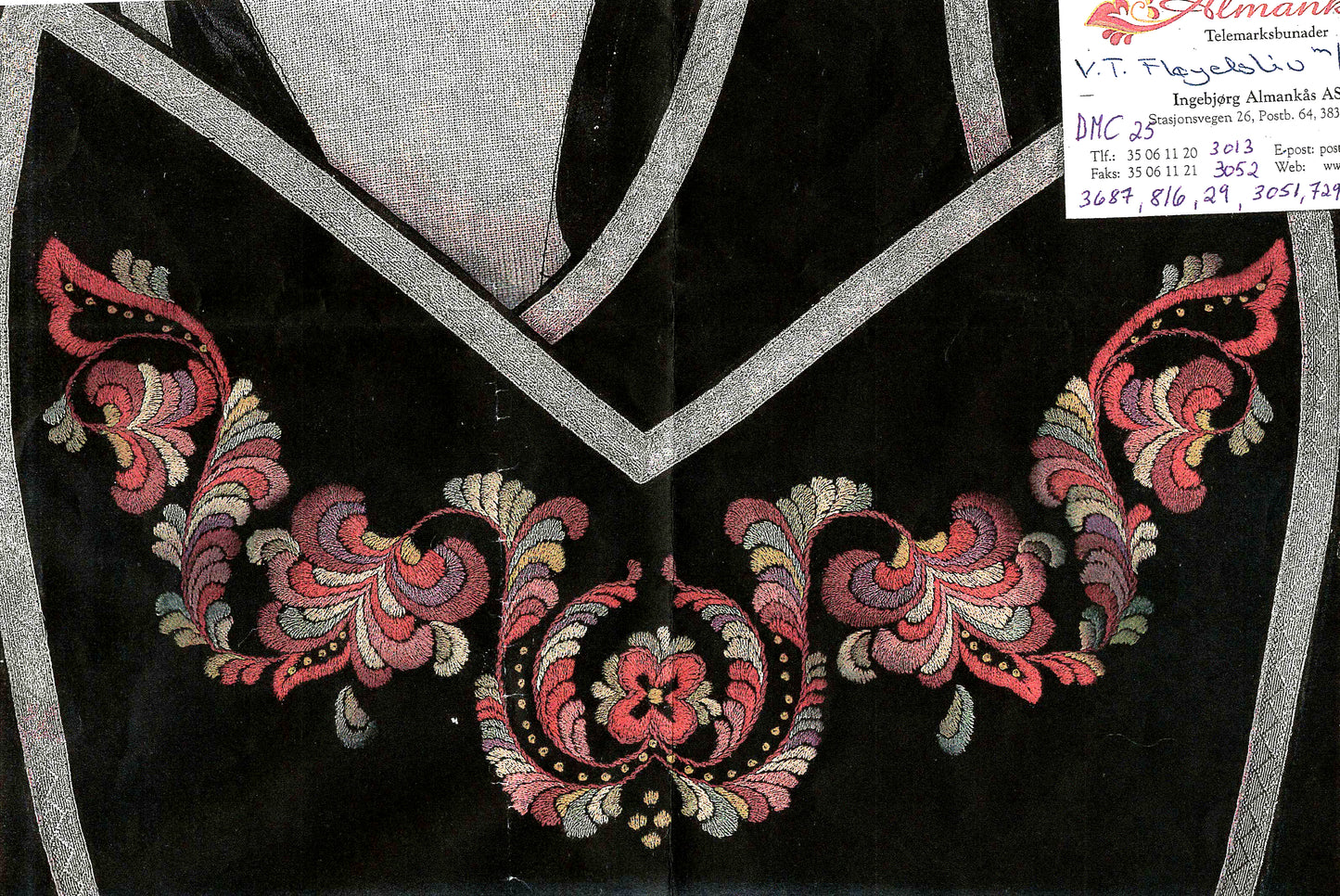 Bunad embroidery practice kit-Telemark Fløyelsliv Bunad