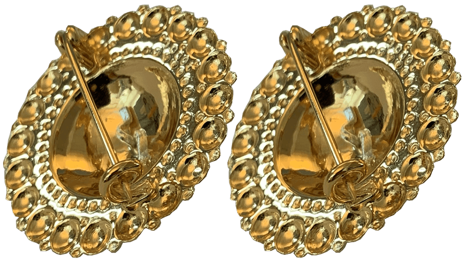 Bore pins 056507 #05 with red stones 31mm-silver/gilded silver