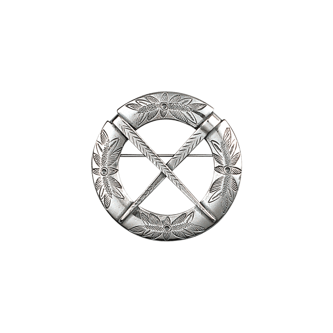 Neck ring-241100-#02-with cross tooth-oxidized silver