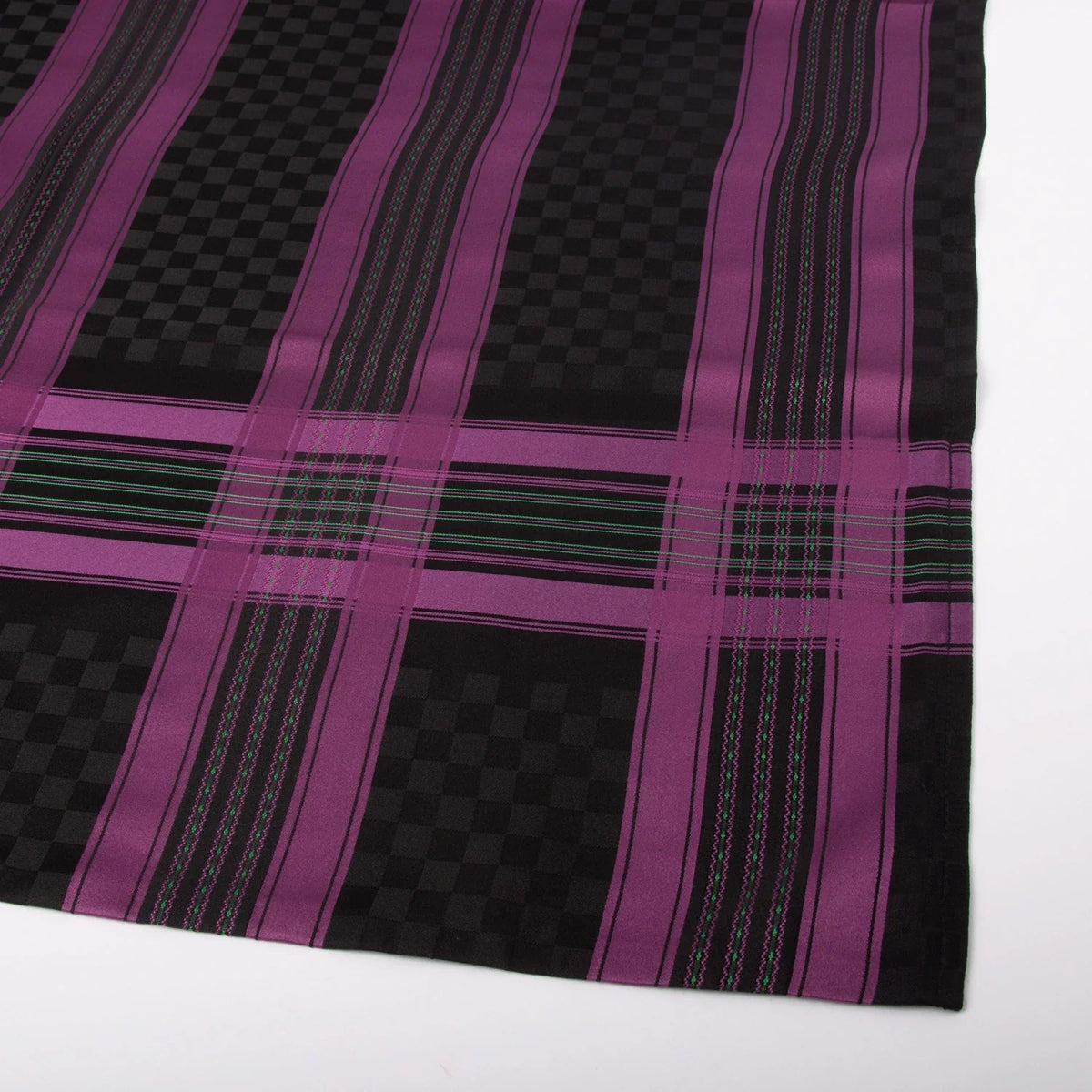 Apron piece-Kari 100% silk-black/purple