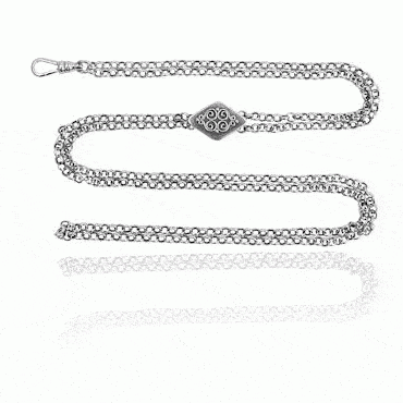 Watch chain-346100-#04-women's-51 cm-oxidized silver