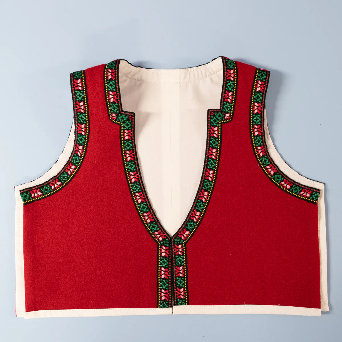 Hardanger barnebånd-18mm-red/green
