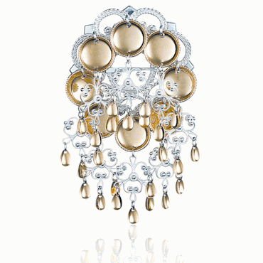 Brooch Dish #12-silver/gilded silver