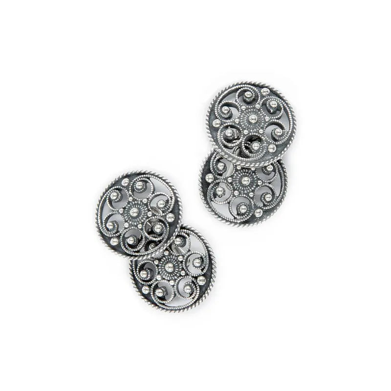 Cufflinks-550768-Oslo-Jubileum filigree-oxidized silver