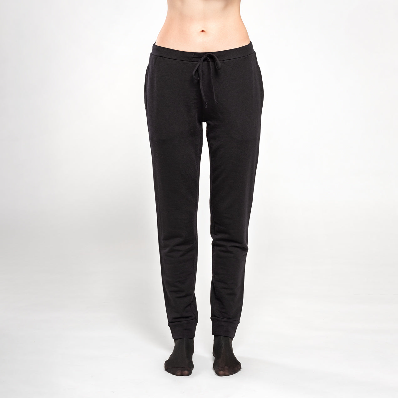 Women's joggers-Pegasus-merino wool-black-XL