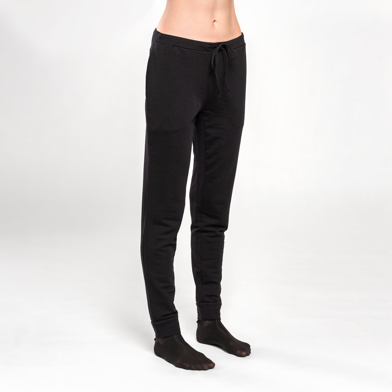 Women's joggers-Pegasus-merino wool-black-XL