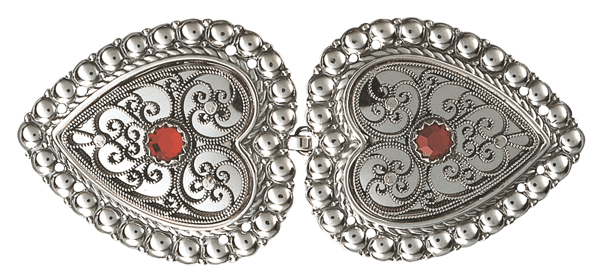 Belt buckle 002197 #06 with red stone for leather belt-oxidized silver