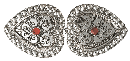 Belt buckle-002197 #06-with red stone for leather belt-oxidized silver